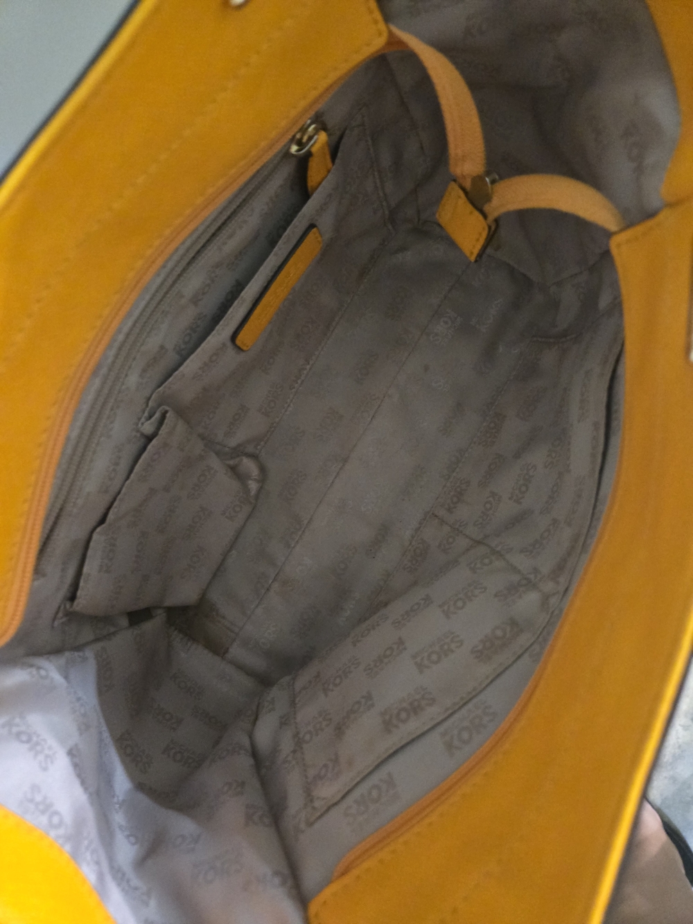 Michael Kors Yellow Saffiano Leather Chain Tote - Picture 3 of 8
